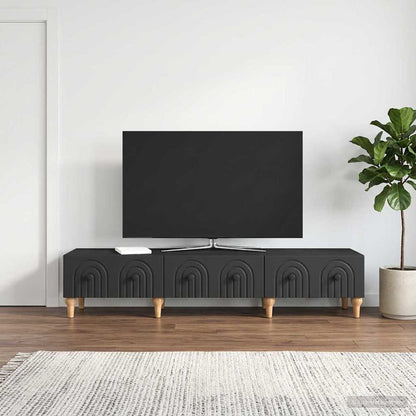 Mobile TV Nero 147 x 34,5 x 30 cm Legno ingegnerizzato