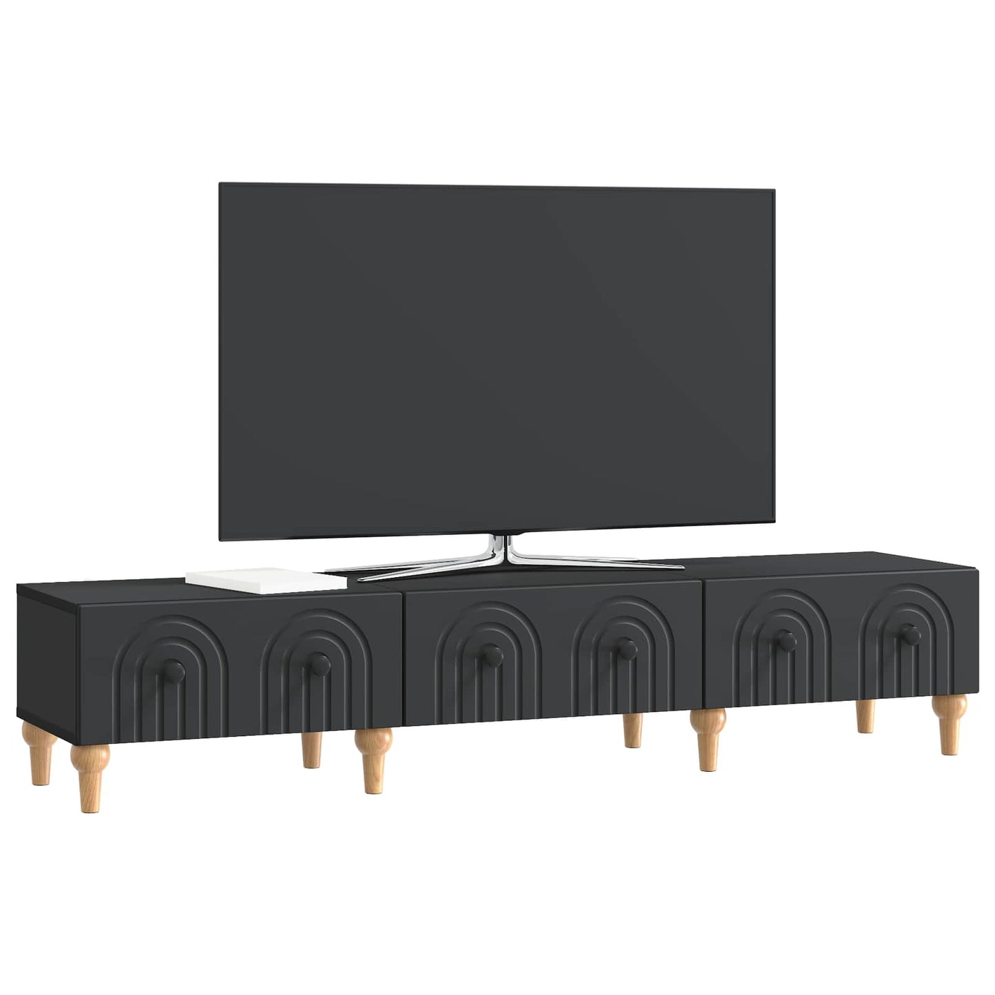 Mobile TV Nero 147 x 34,5 x 30 cm Legno ingegnerizzato | homemem39