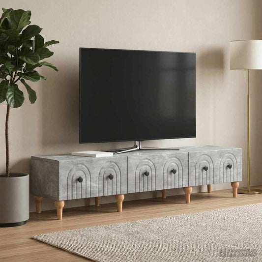 Mobile TV con cassetto Grigio Cemento 147 x 34,5 x 30 cm