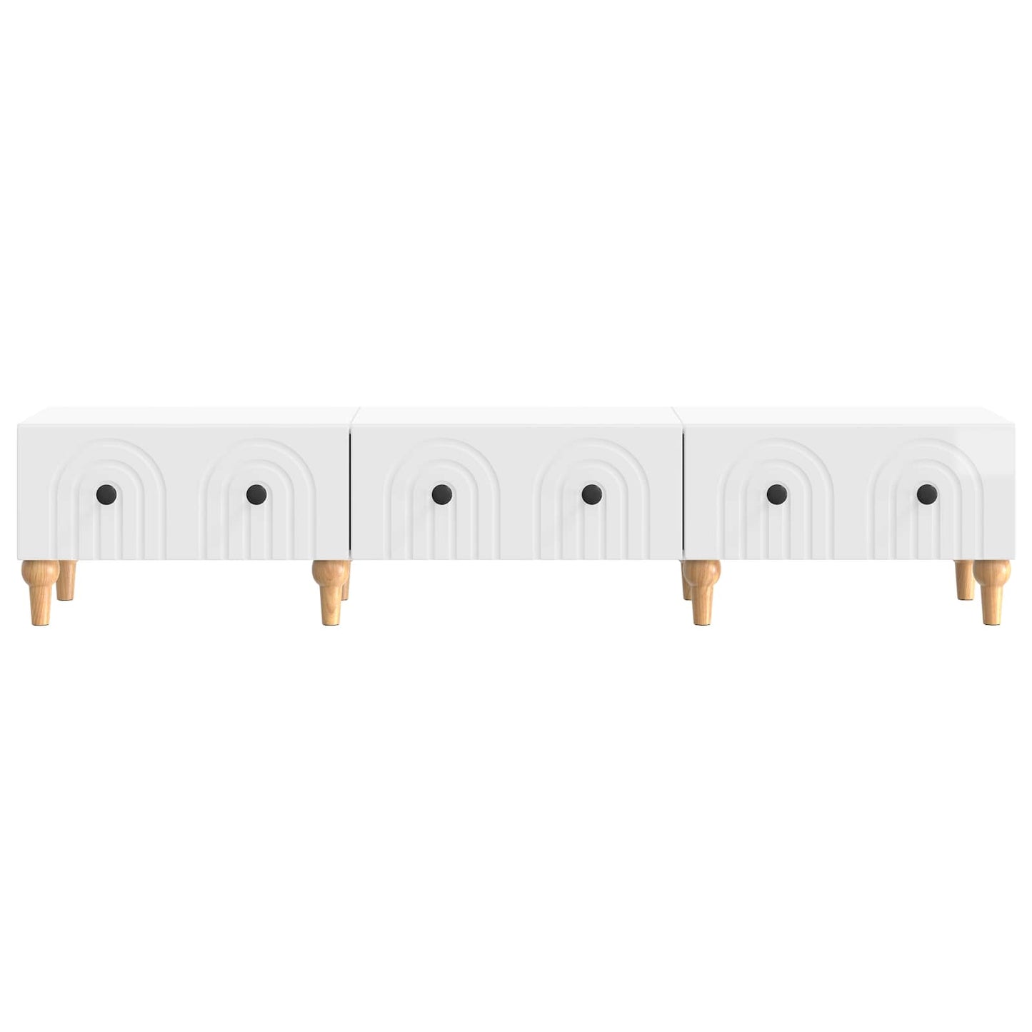 Mobile TV Bianco Lucido 147 x 34,5 x 30 cm Legno ingegnerizzato | homemem39