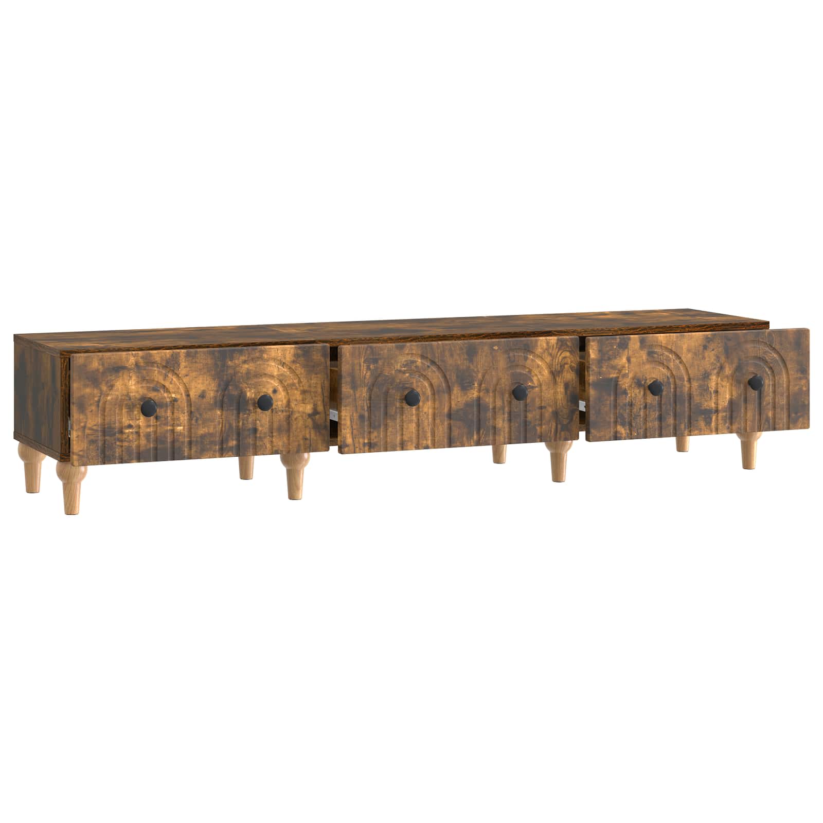 Mobile TV Rovere Fumo 147 x 34,5 x 30 cm Legno ingegnerizzato | homemem39
