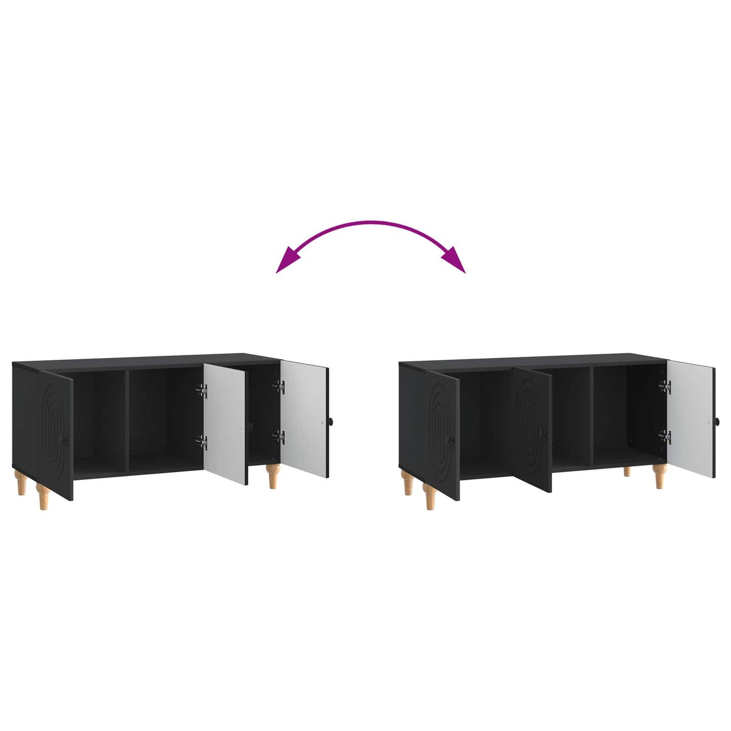 Mobile TV Nero 99 x 34,5 x 50 cm Legno ingegnerizzato | homemem39