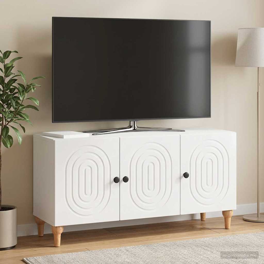 Mobile TV Bianco Lucido 99 x 34,5 x 50 cm Legno ingegnerizzato