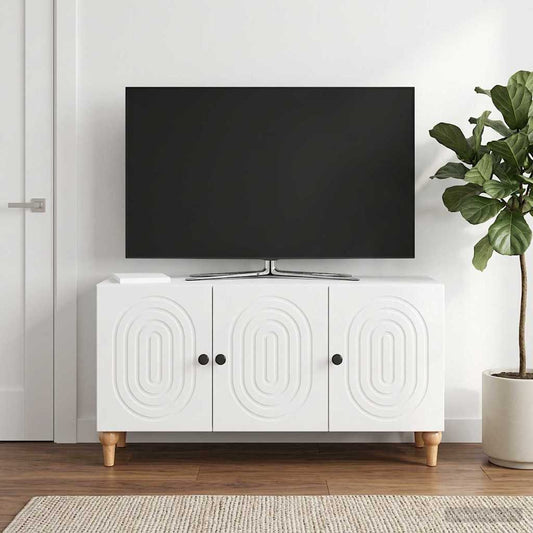Mobile TV Bianco Lucido 99 x 34,5 x 50 cm Legno ingegnerizzato