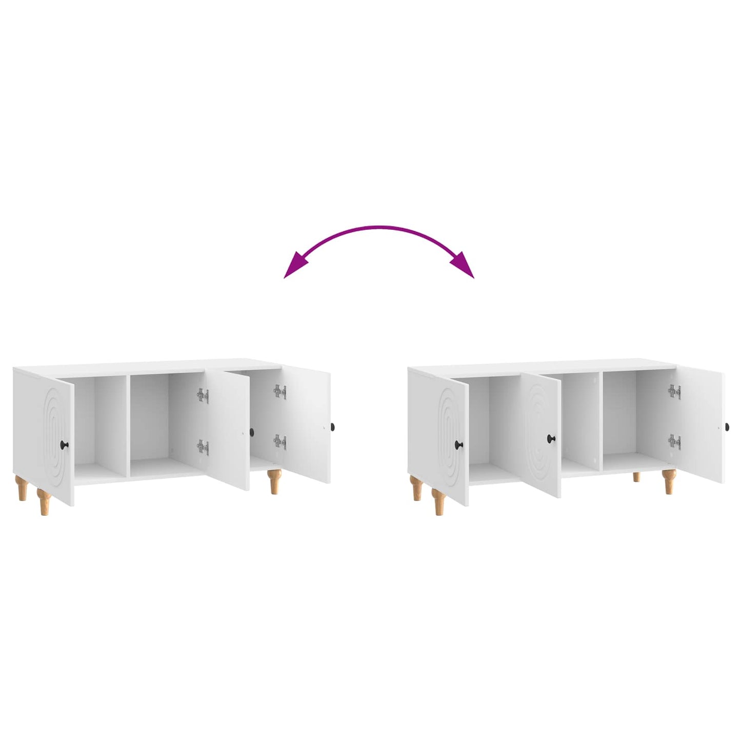 Mobile TV Bianco Lucido 99 x 34,5 x 50 cm Legno ingegnerizzato | homemem39