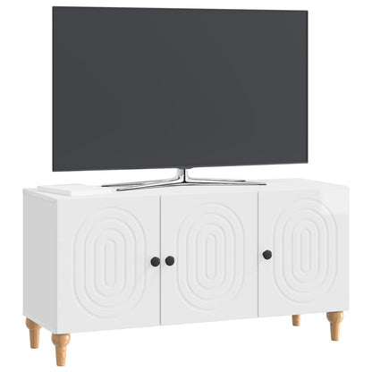 Mobile TV Bianco Lucido 99 x 34,5 x 50 cm Legno ingegnerizzato