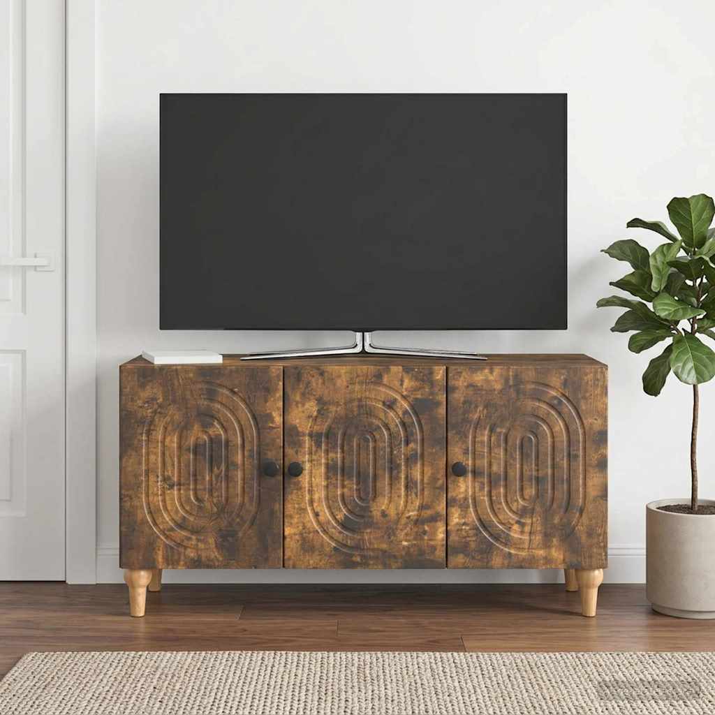 Mobile TV Rovere Fumo 99 x 34,5 x 50 cm Legno ingegnerizzato