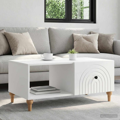Tavolino da salotto Bianco 90 x 50 x 40 cm Legno ingegnerizzato | homemem39