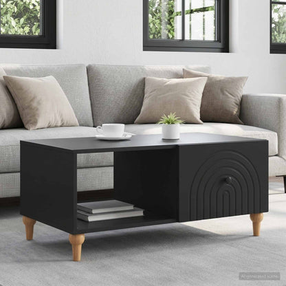 Tavolino da salotto Nero 90 x 50 x 40 cm Legno ingegnerizzato