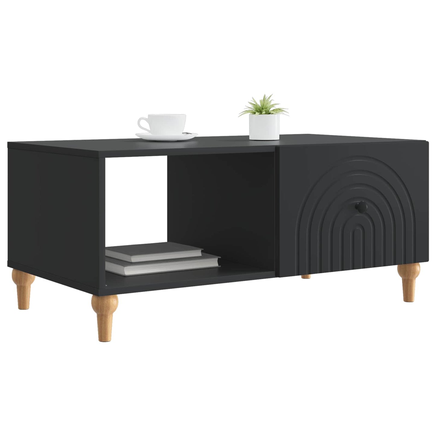 Tavolino da salotto Nero 90 x 50 x 40 cm Legno ingegnerizzato | homemem39