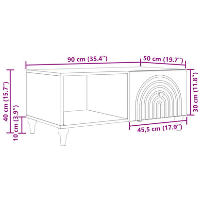 Tavolino da salotto Nero 90 x 50 x 40 cm Legno ingegnerizzato | homemem39