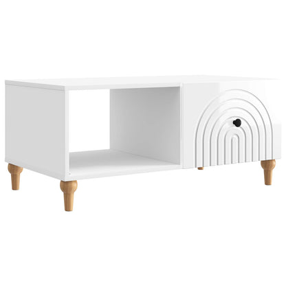 Tavolino da salotto Bianco Lucido 90 x 50 x 40 cm
