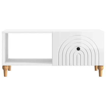 Tavolino da salotto Bianco Lucido 90 x 50 x 40 cm | homemem39