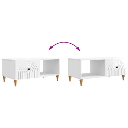 Tavolino da salotto Bianco Lucido 90 x 50 x 40 cm | homemem39