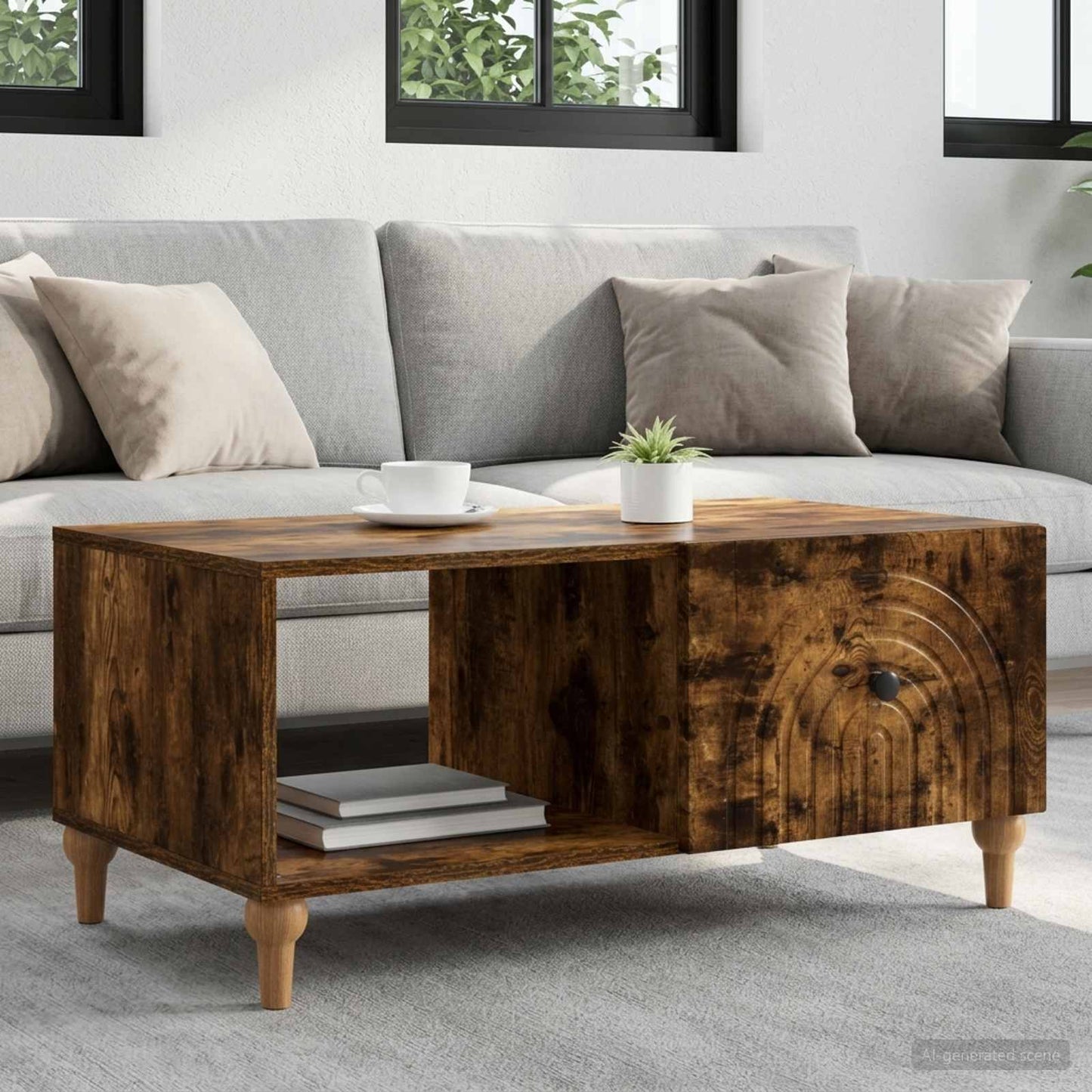 Tavolino da salotto Rovere Fumo 90 x 50 x 40 cm