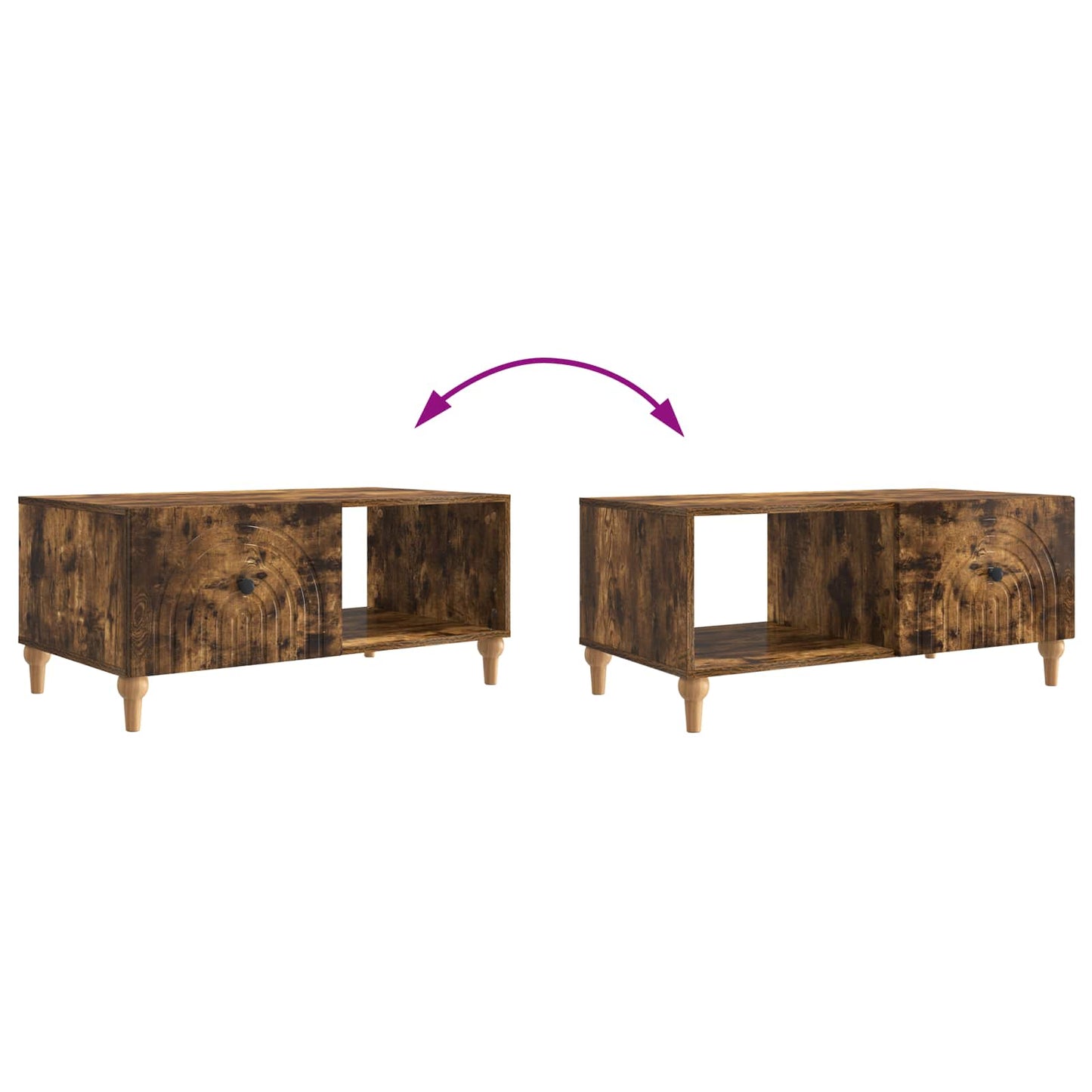 Tavolino da salotto Rovere Fumo 90 x 50 x 40 cm