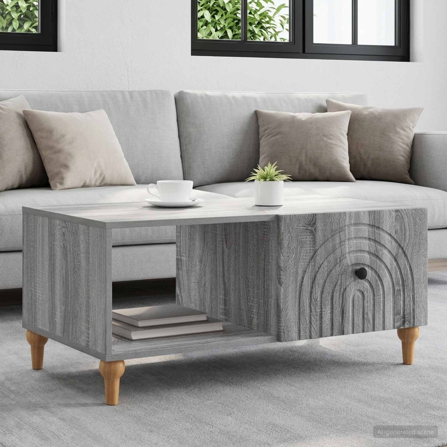 Tavolino da salotto Grigio Sonoma 90 x 50 x 40 cm