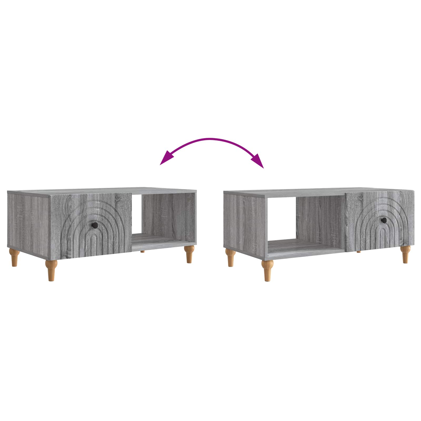 Tavolino da salotto Grigio Sonoma 90 x 50 x 40 cm | homemem39