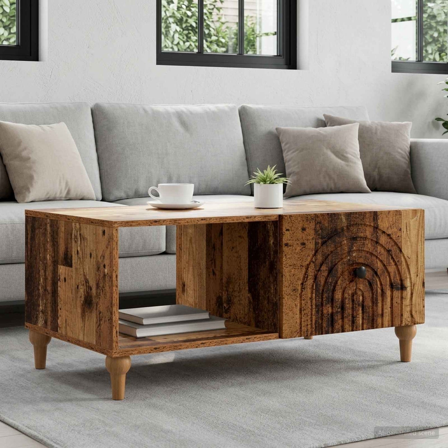 Tavolino da salotto Legno antico 90 x 50 x 40 cm