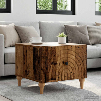 Tavolino da salotto con cassetto Legno antico 49 x 50 x 40 cm