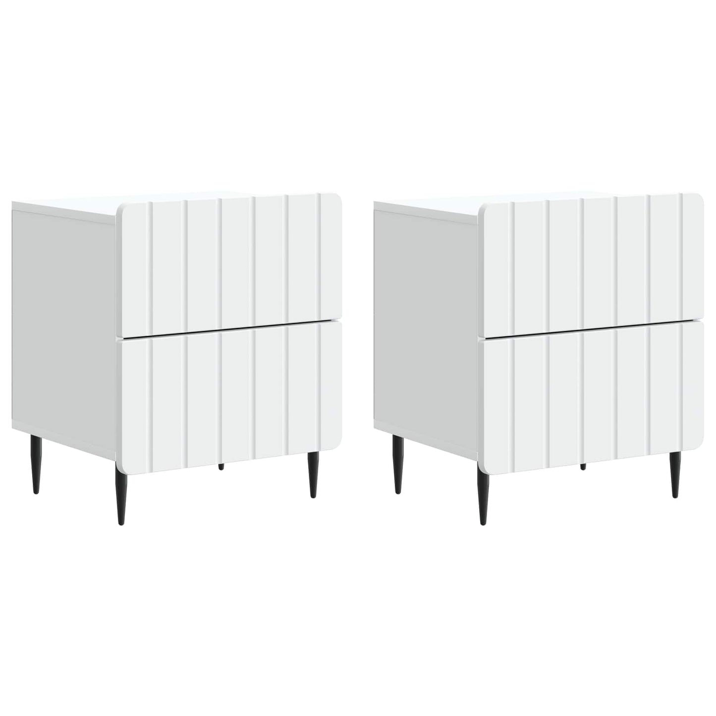 Armadio da Notte con cassetto 2 pcs Bianco 43 x 34,5 x 49,5 cm | homemem39
