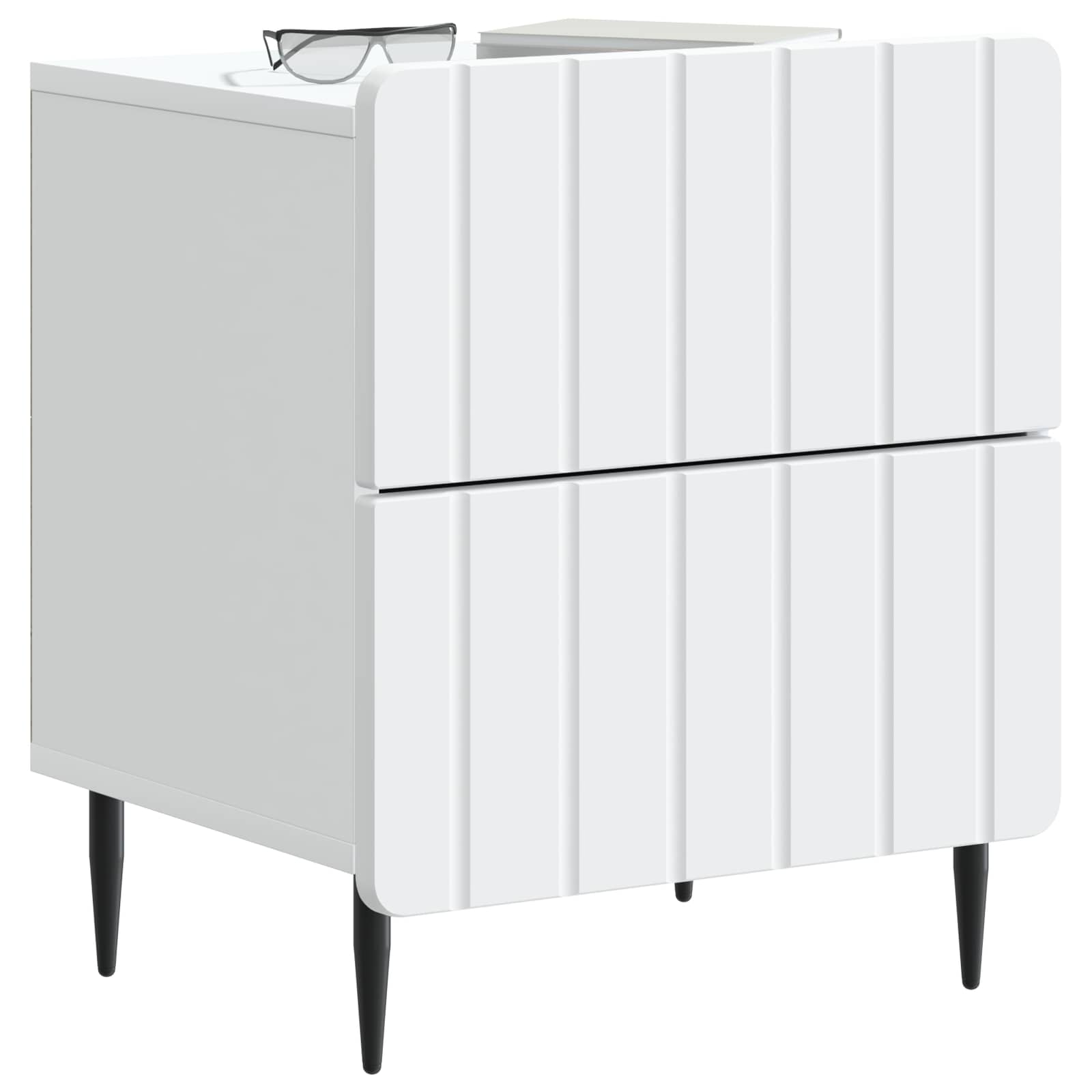 Armadio da Notte con cassetto 2 pcs Bianco 43 x 34,5 x 49,5 cm | homemem39