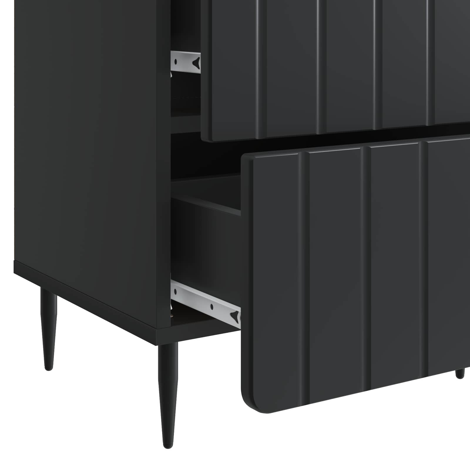 Armadio da Notte Nero 43 x 34,5 x 49,5 cm Legno ingegnerizzato | homemem39