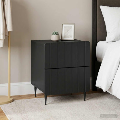 Armadio da Notte con cassetto 2 pcs Nero 43 x 34,5 x 49,5 cm