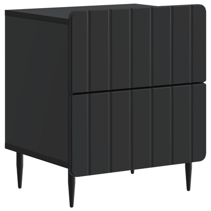 Armadio da Notte con cassetto 2 pcs Nero 43 x 34,5 x 49,5 cm | homemem39