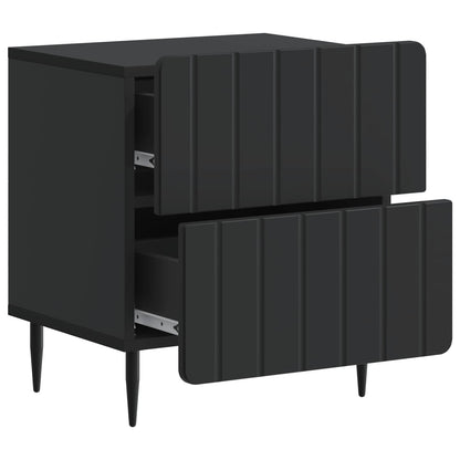 Armadio da Notte con cassetto 2 pcs Nero 43 x 34,5 x 49,5 cm | homemem39