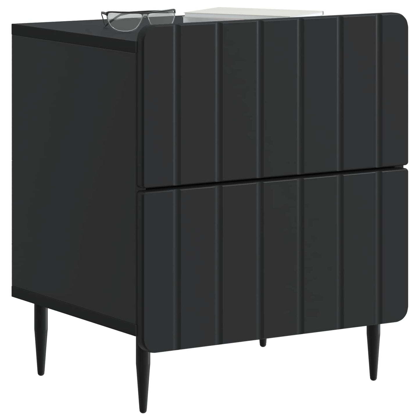 Armadio da Notte con cassetto 2 pcs Nero 43 x 34,5 x 49,5 cm | homemem39