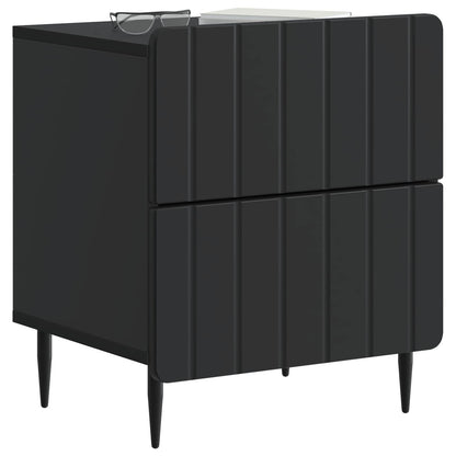 Armadio da Notte con cassetto 2 pcs Nero 43 x 34,5 x 49,5 cm | homemem39