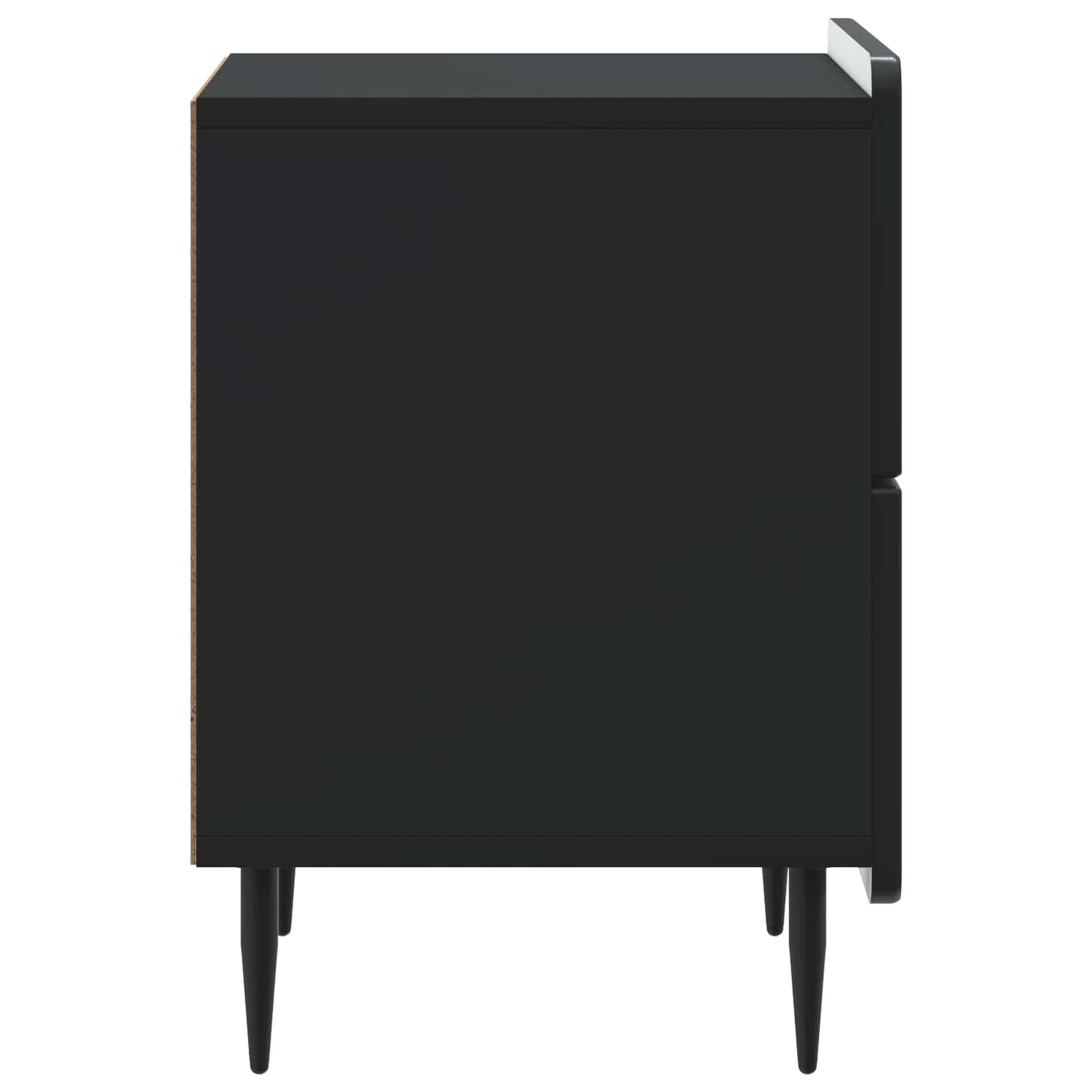 Armadio da Notte con cassetto 2 pcs Nero 43 x 34,5 x 49,5 cm | homemem39