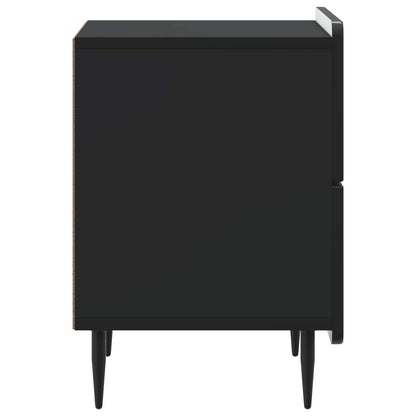 Armadio da Notte con cassetto 2 pcs Nero 43 x 34,5 x 49,5 cm