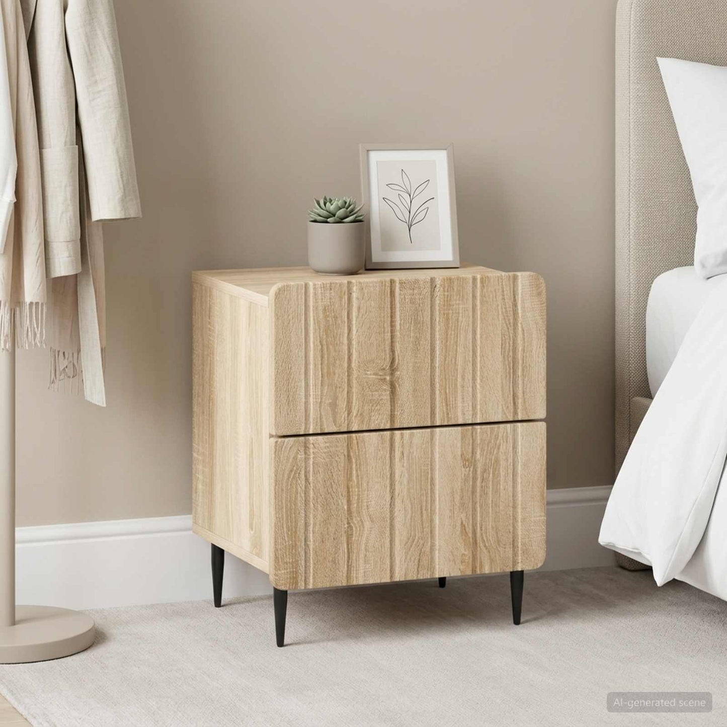 Armadio da Notte 2 pcs Rovere Sonoma 43 x 34,5 x 49,5 cm