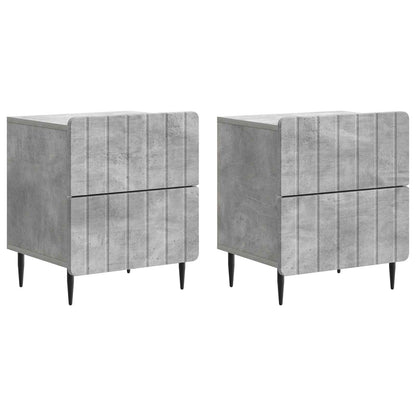 Armadio da Notte 2 pcs Grigio Cemento 43 x 34,5 x 49,5 cm