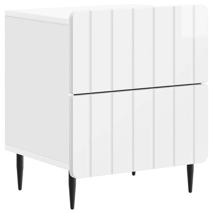 Armadio da Notte con cassetto Bianco Lucido 43 x 34,5 x 49,5 cm