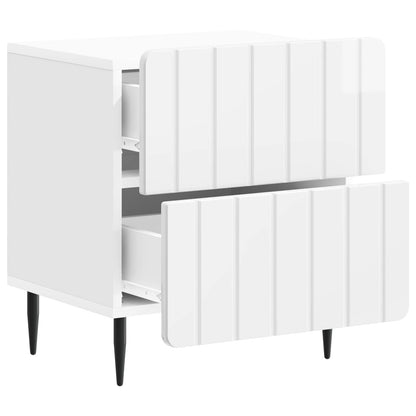 Armadio da Notte con cassetto Bianco Lucido 43 x 34,5 x 49,5 cm | homemem39