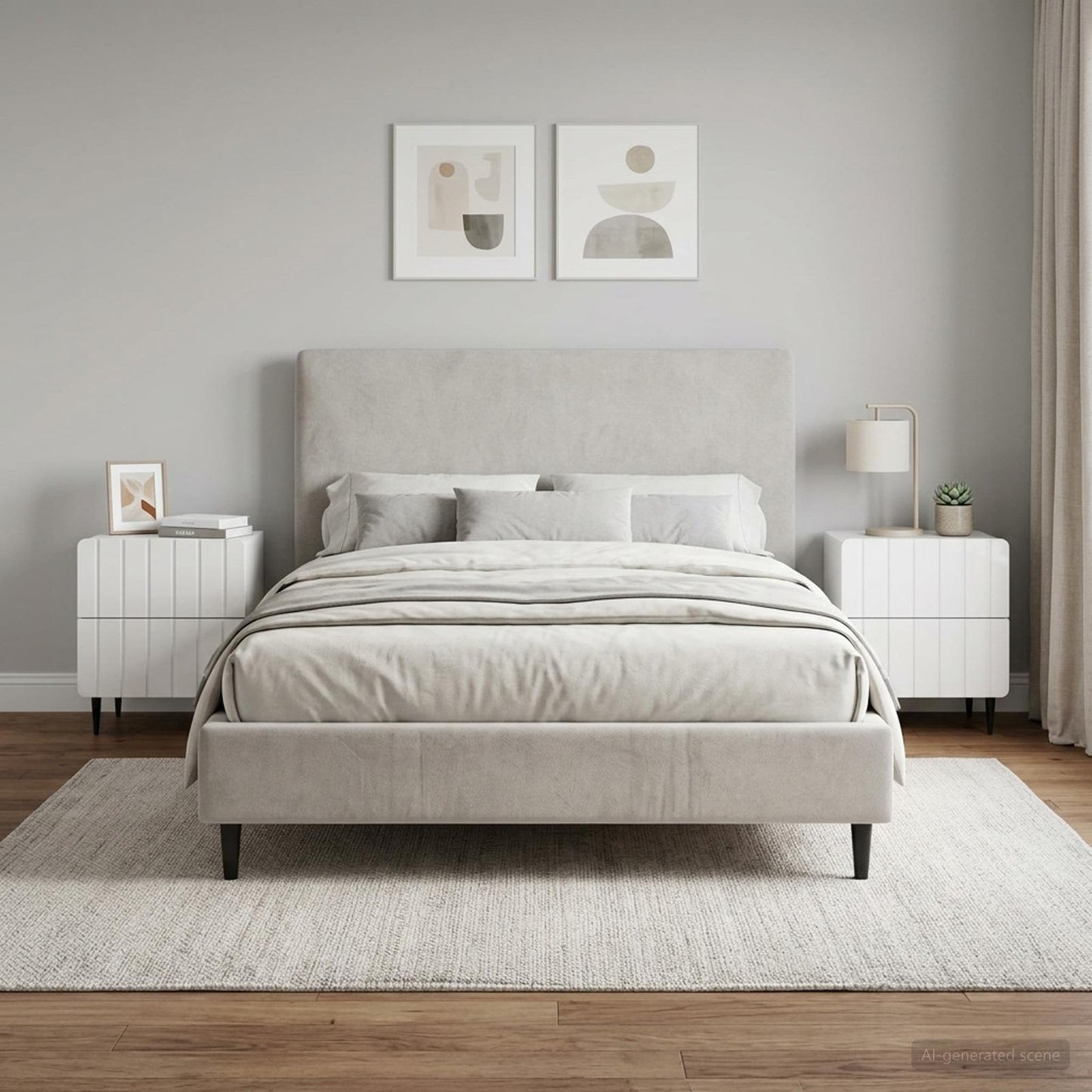 Armadio da Notte 2 pcs Bianco Lucido 43 x 34,5 x 49,5 cm