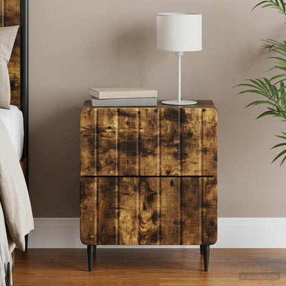 Armadio da Notte con cassetto Rovere Fumo 43 x 34,5 x 49,5 cm