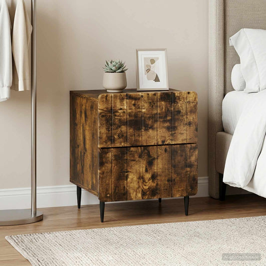 Armadio da Notte 2 pz Rovere Fumo 43 x 34,5 x 49,5 cm