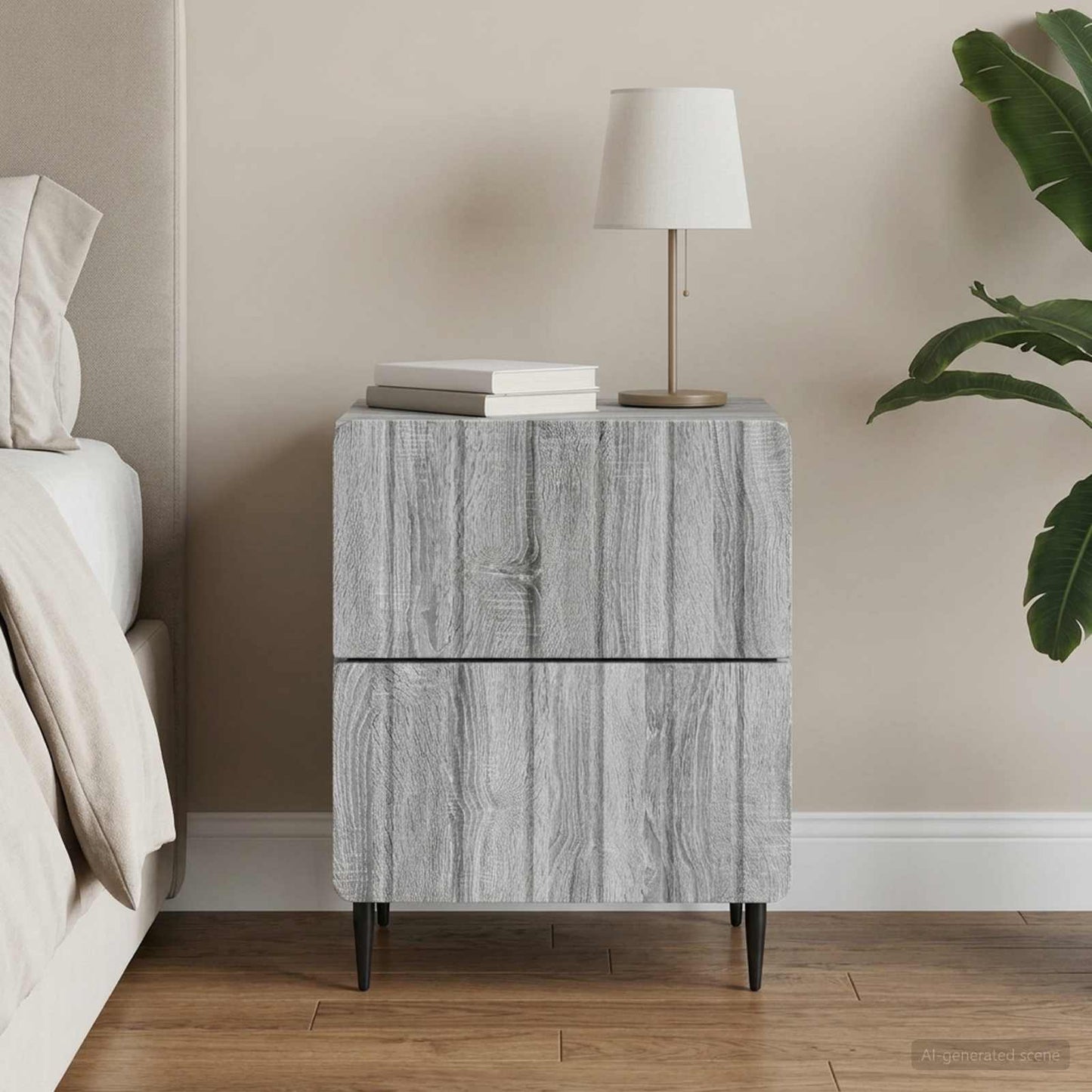 Armadio da Notte con cassetto Grigio Sonoma 43 x 34,5 x 49,5 cm