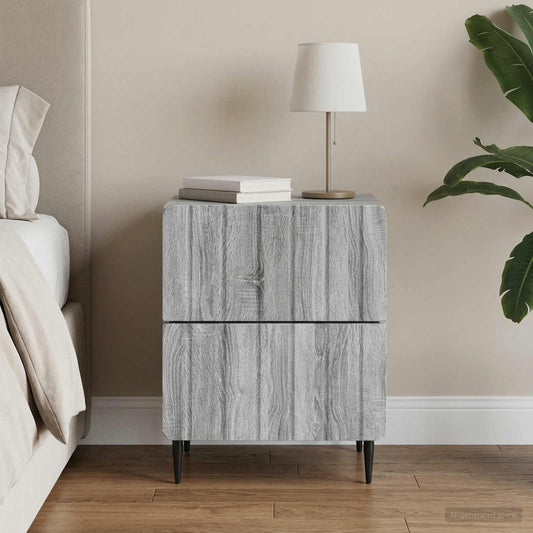 Armadio da Notte Grigio Sonoma 43 x 34,5 x 49,5 cm | homemem39