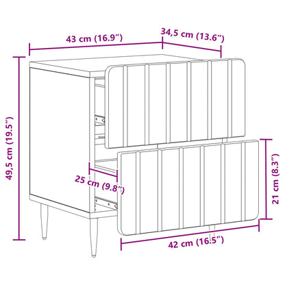 Armadio da Notte con cassetto Grigio Sonoma 43 x 34,5 x 49,5 cm | homemem39