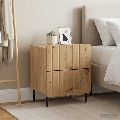 Armadio da Notte 2 pz Rovere Artigianale 43 x 34,5 x 49,5 cm