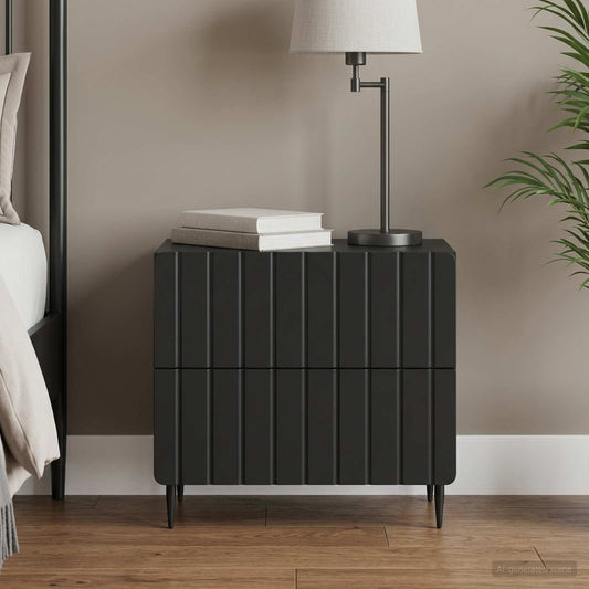 Armadio da Notte Nero 62 x 34,5 x 49,5 cm Legno ingegnerizzato