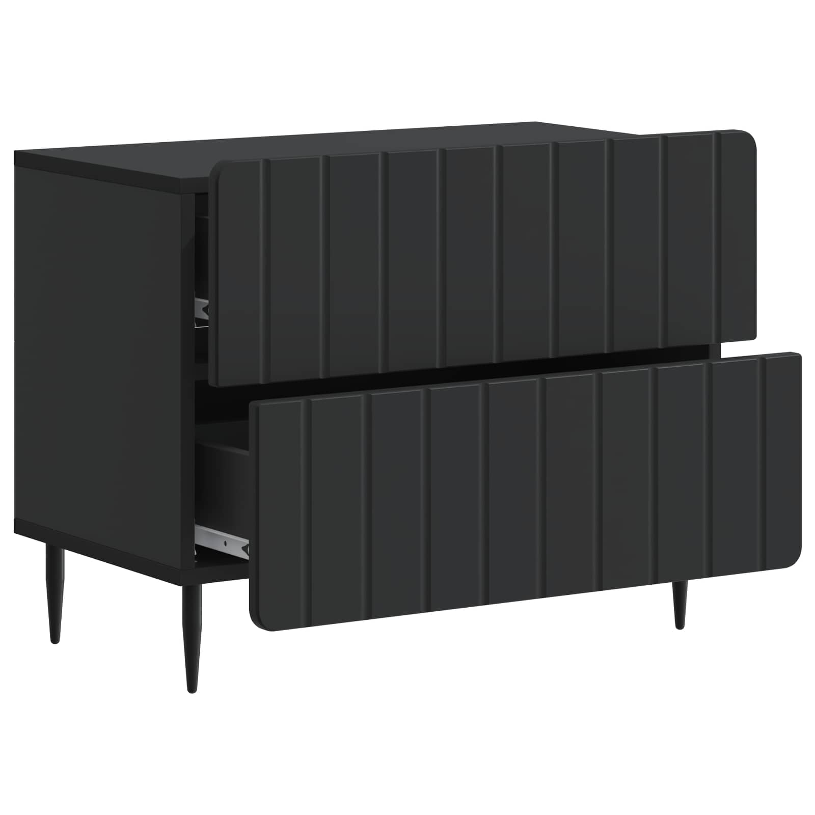 Armadio da Notte Nero 62 x 34,5 x 49,5 cm Legno ingegnerizzato | homemem39