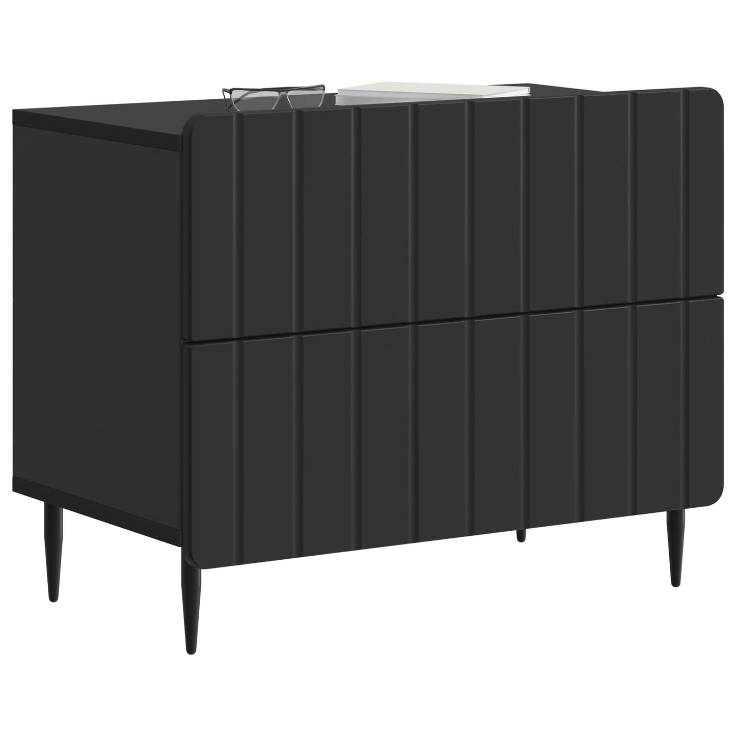 Armadio da Notte Nero 62 x 34,5 x 49,5 cm Legno ingegnerizzato