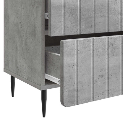 Armadio da Notte Grigio Cemento 62 x 34,5 x 49,5 cm | homemem39