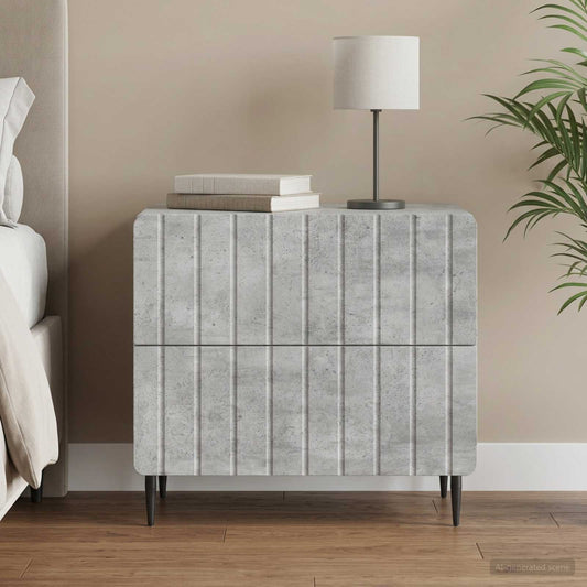 Armadio da Notte Grigio Cemento 62 x 34,5 x 49,5 cm